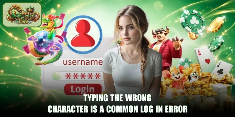 Typing the wrong character is a common Log In error